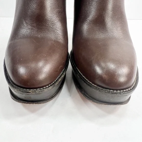 Ralph Lauren Collection Purple Label Heeled Booties Brown Leather size 6.5 - Picture 6 of 16